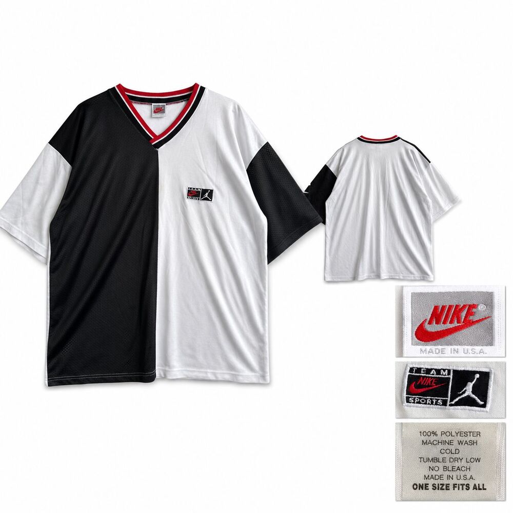 1980’s Nike Jordan Men's One Size Mesh Breathable Split Colored Jersey USA MADE!